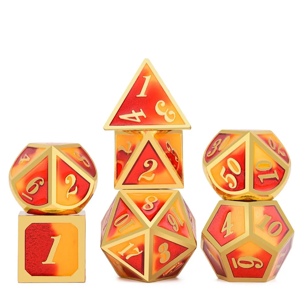 Prismatic Metal Polyhedral Dice Set