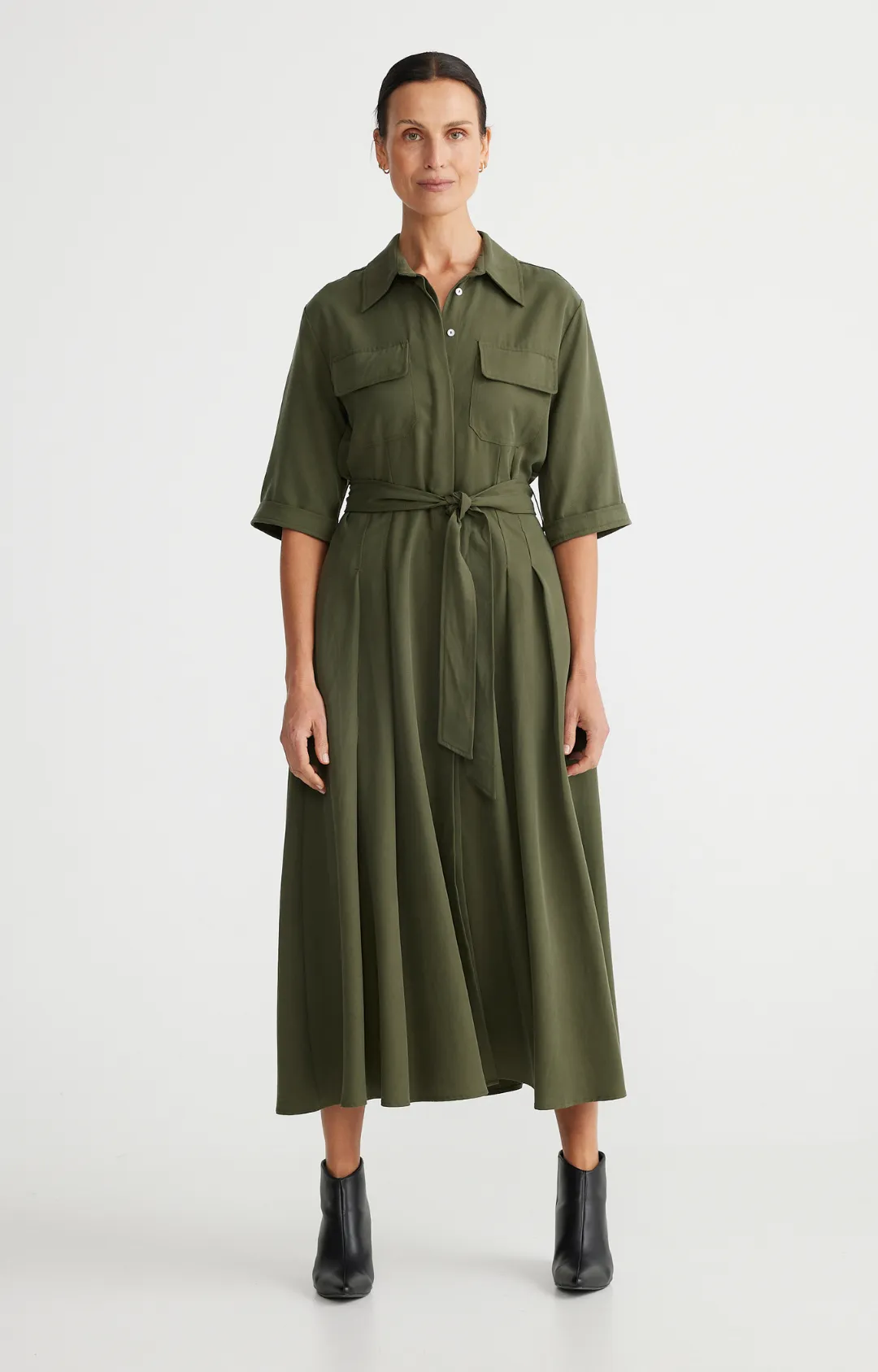 Rossellini Dress - Deep Moss