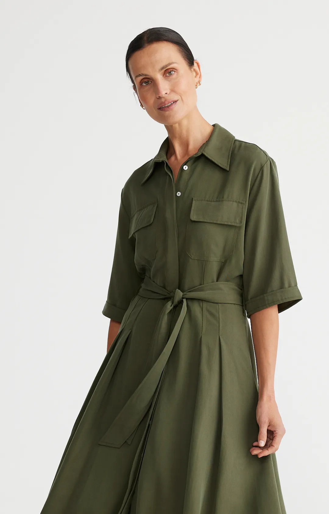 Rossellini Dress - Deep Moss