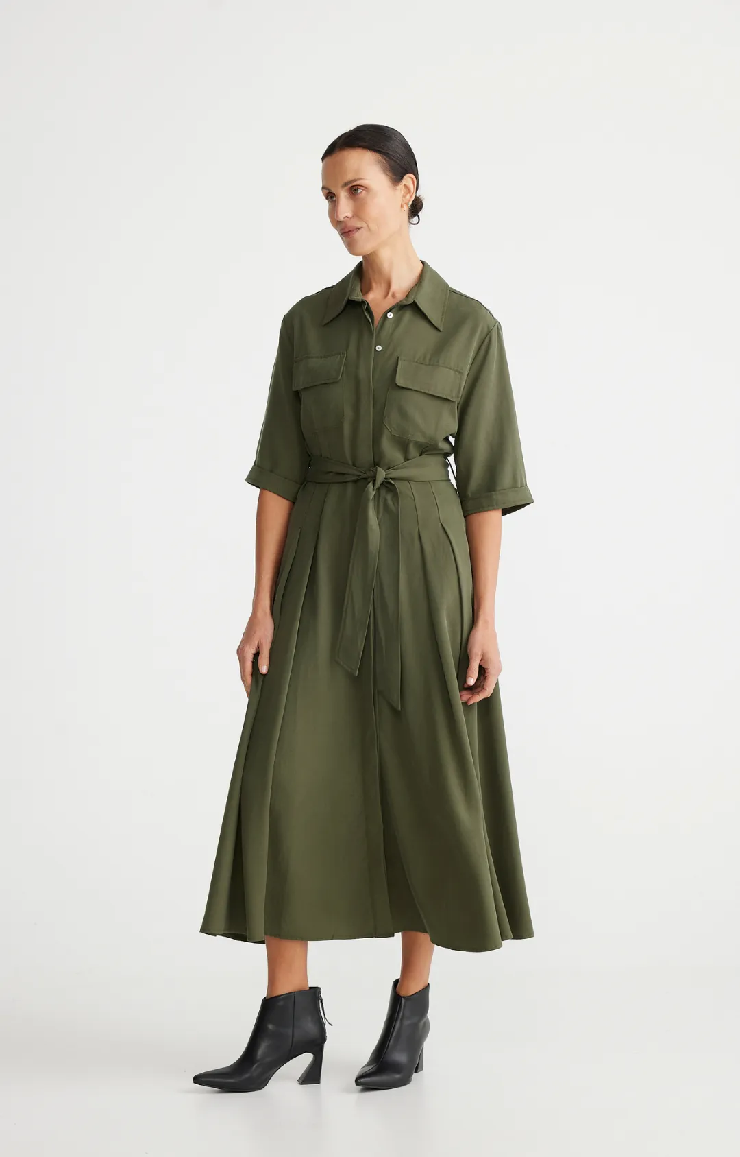 Rossellini Dress - Deep Moss