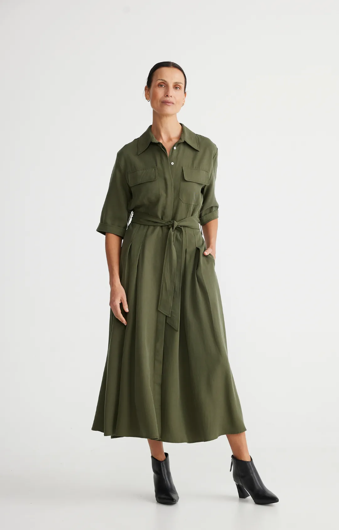 Rossellini Dress - Deep Moss