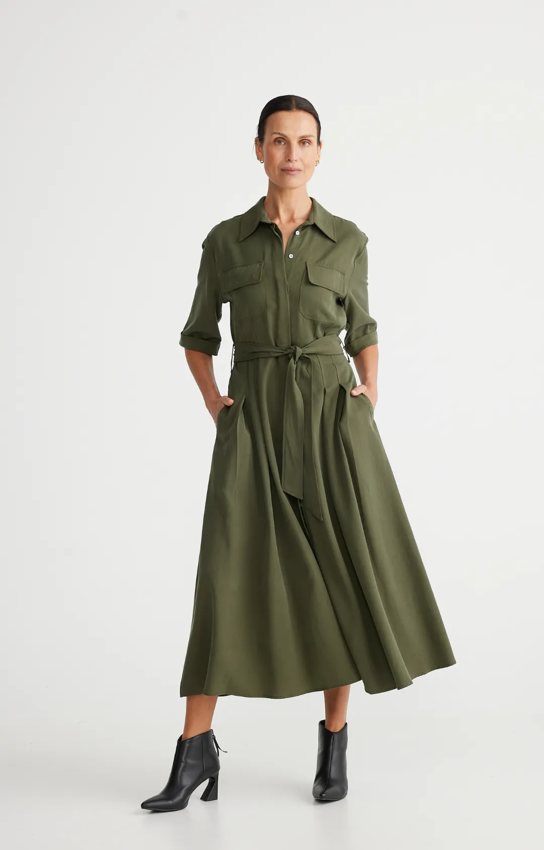 Rossellini Dress - Deep Moss