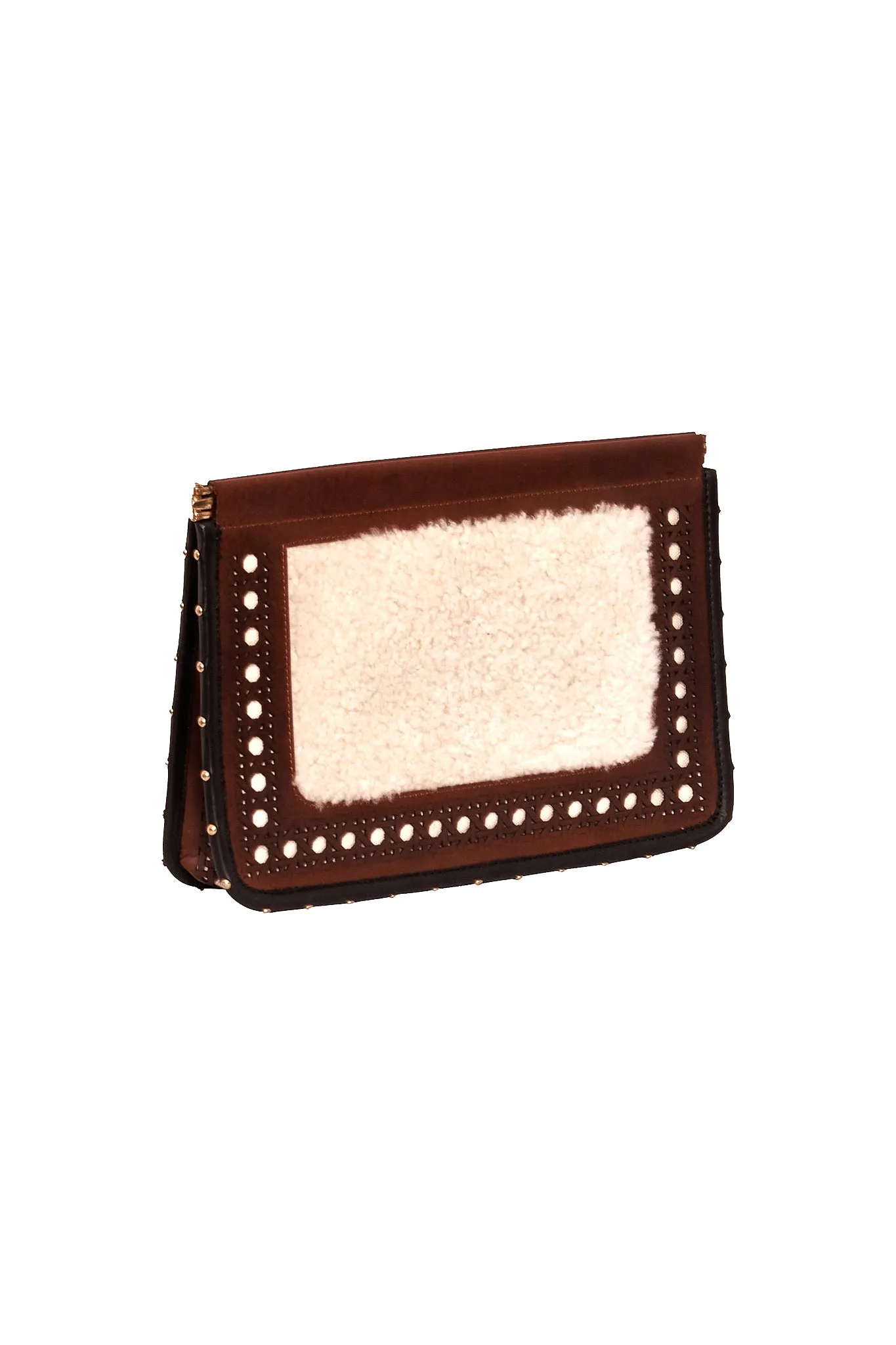 Snap Clutch - Leather Rattan