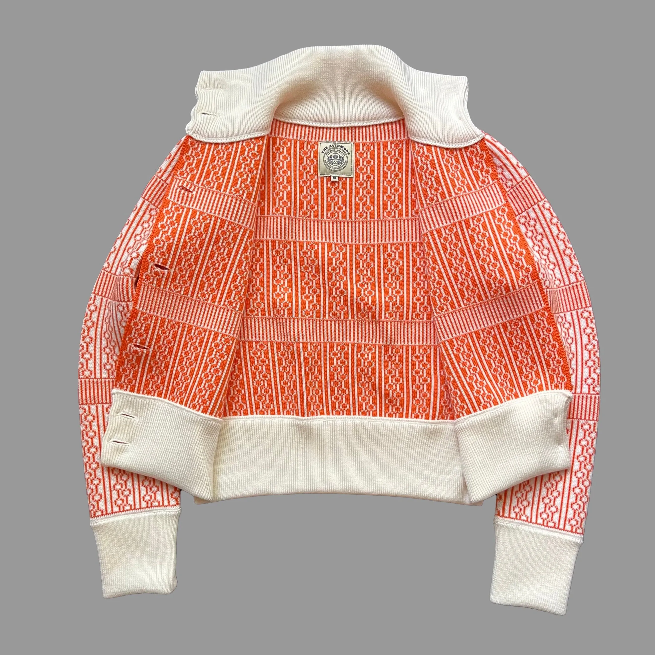 The Aviemore Ladies' cardigan Cream & Orange