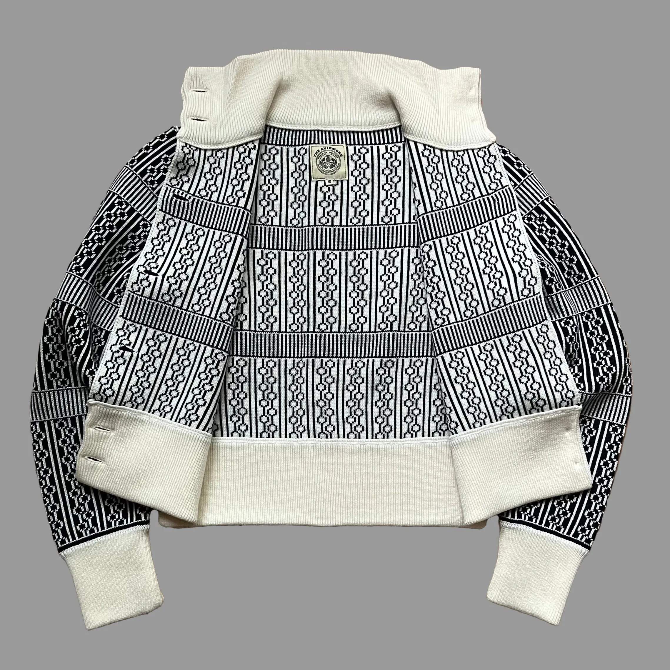 The Aviemore Ladies cardigan Navy Blue & Cream