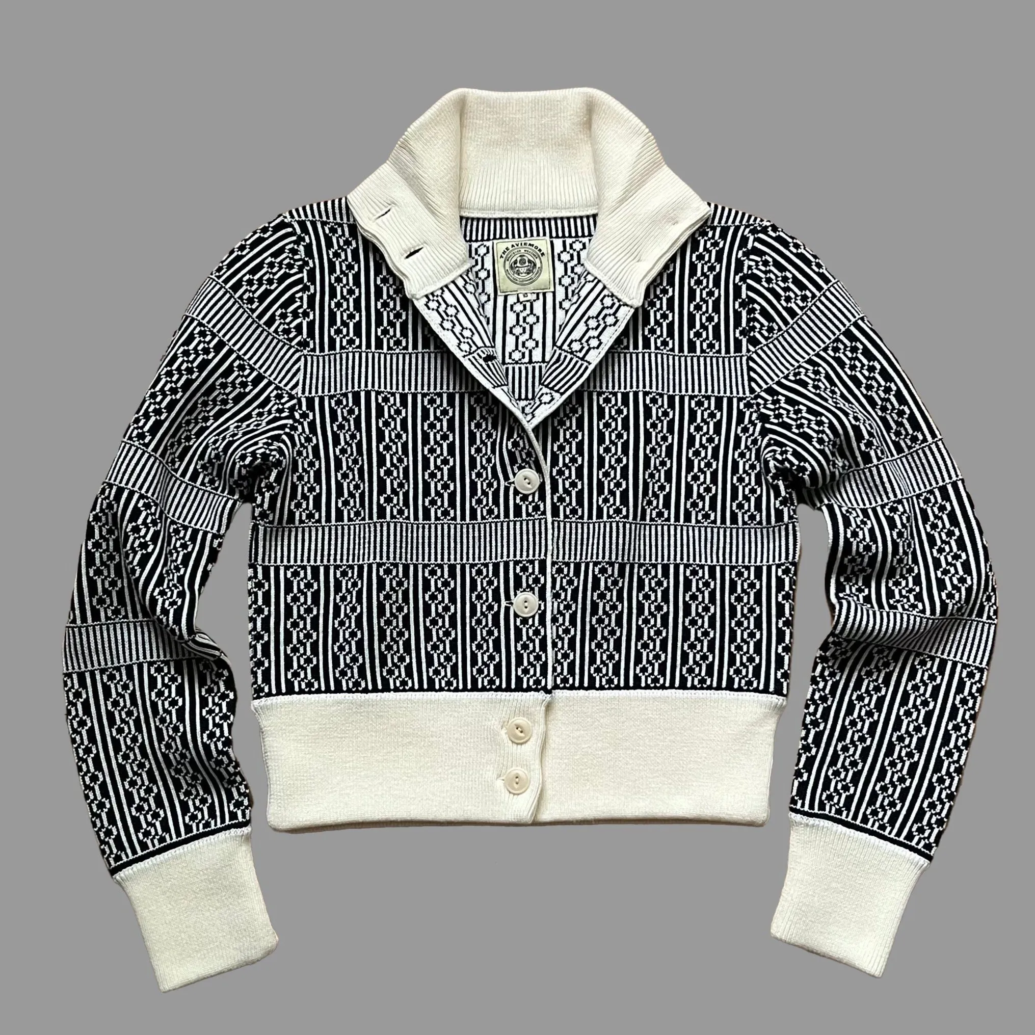 The Aviemore Ladies cardigan Navy Blue & Cream