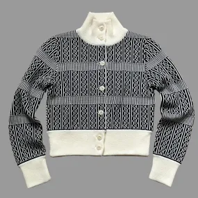 The Aviemore Ladies cardigan Navy Blue & Cream