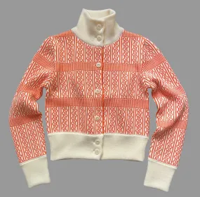 The "Aviemore" Ladies' cardigan Cream & Orange