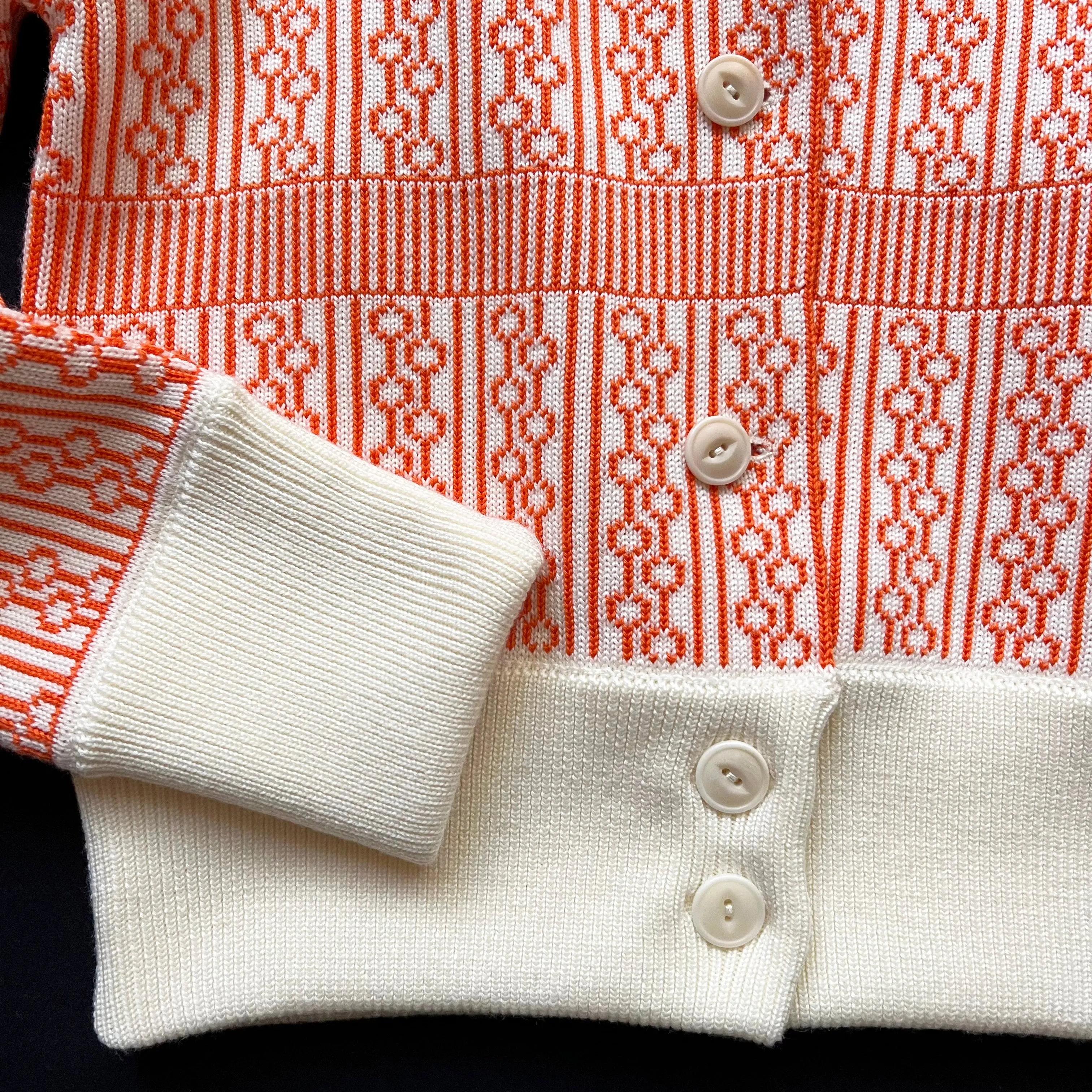 The "Aviemore" Ladies' cardigan Cream & Orange