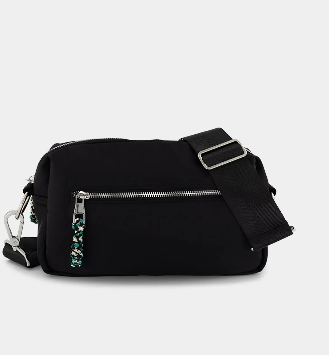 True North Nylon Clutch | Black Sporty Satin