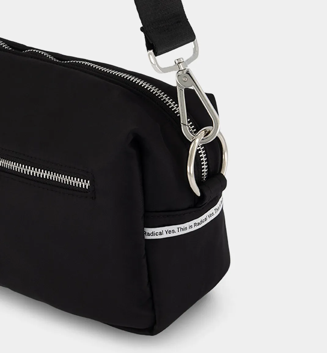 True North Nylon Clutch | Black Sporty Satin