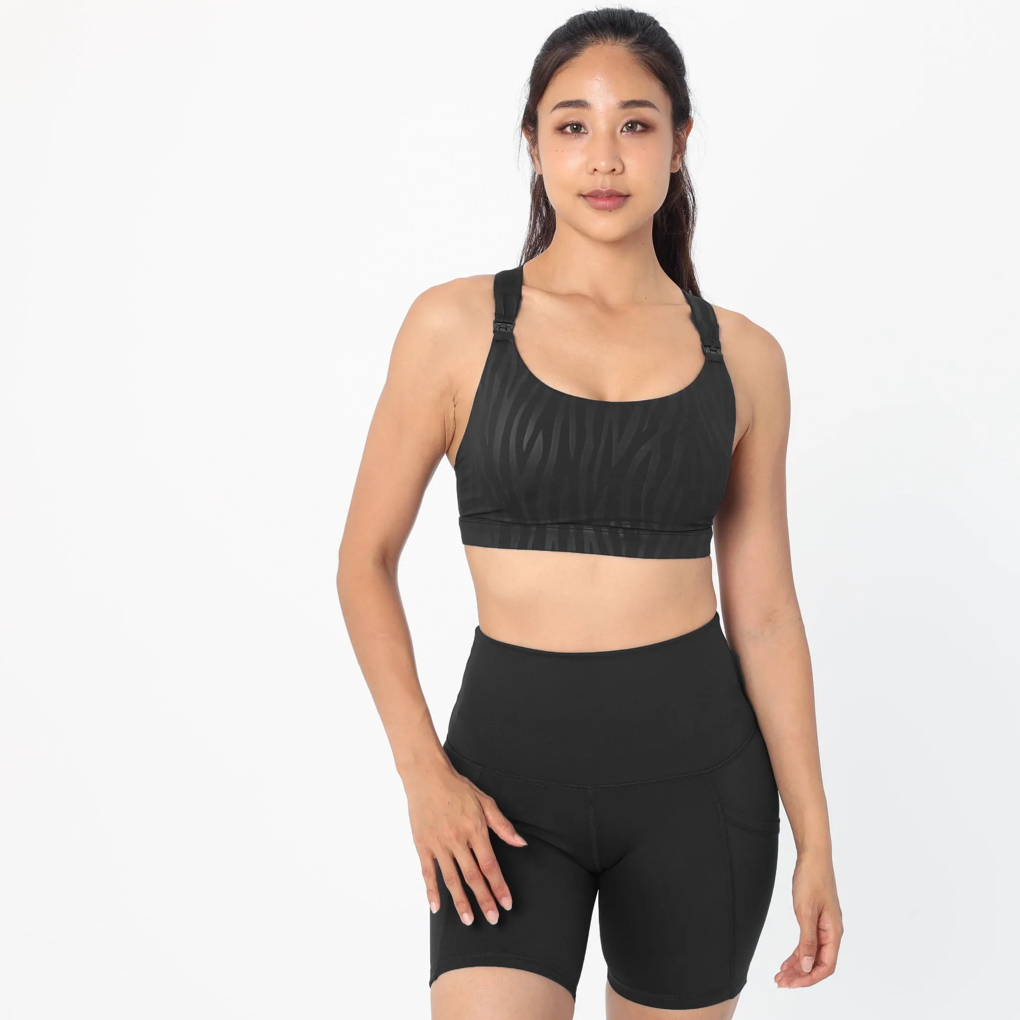 Venice High Impact Full Coverage Nursing Sports Bra (Black Tiger)