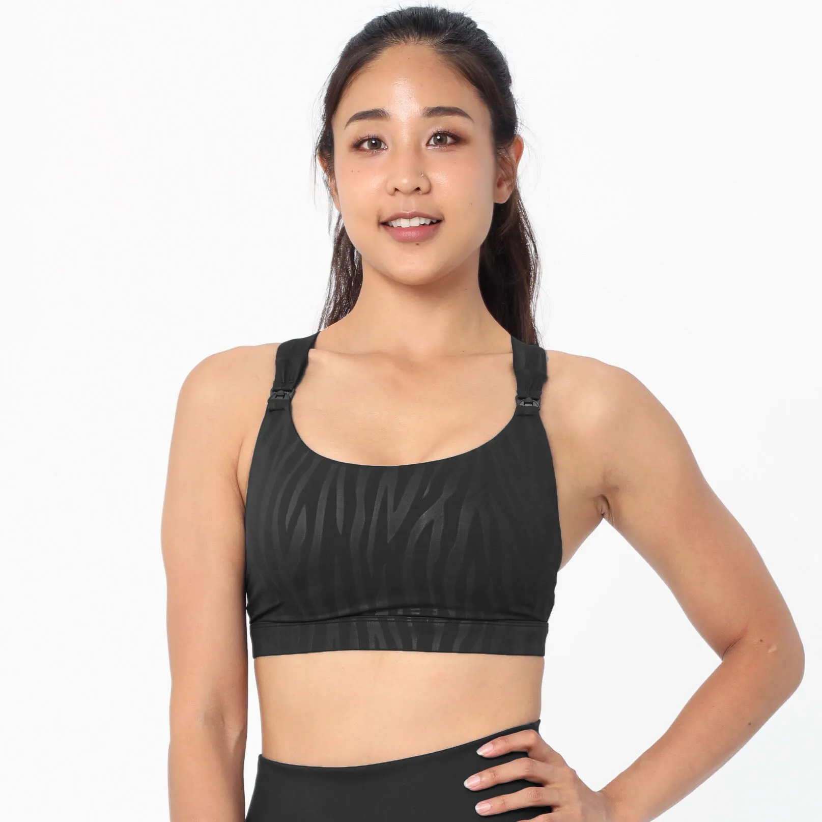 Venice High Impact Full Coverage Nursing Sports Bra (Black Tiger)