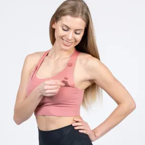 Venice High Impact Full Coverage Nursing Sports Bra (Peach Blossom)