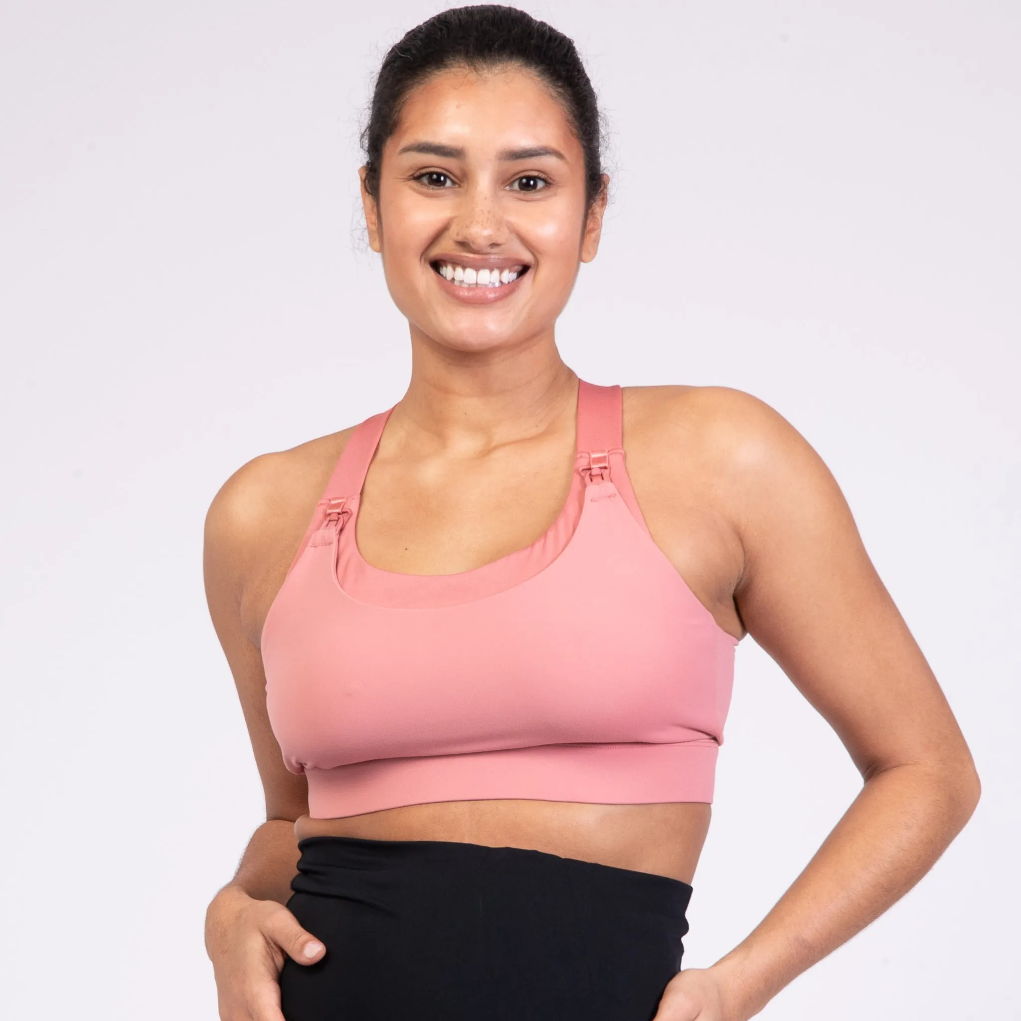 Venice High Impact Full Coverage Nursing Sports Bra (Peach Blossom)