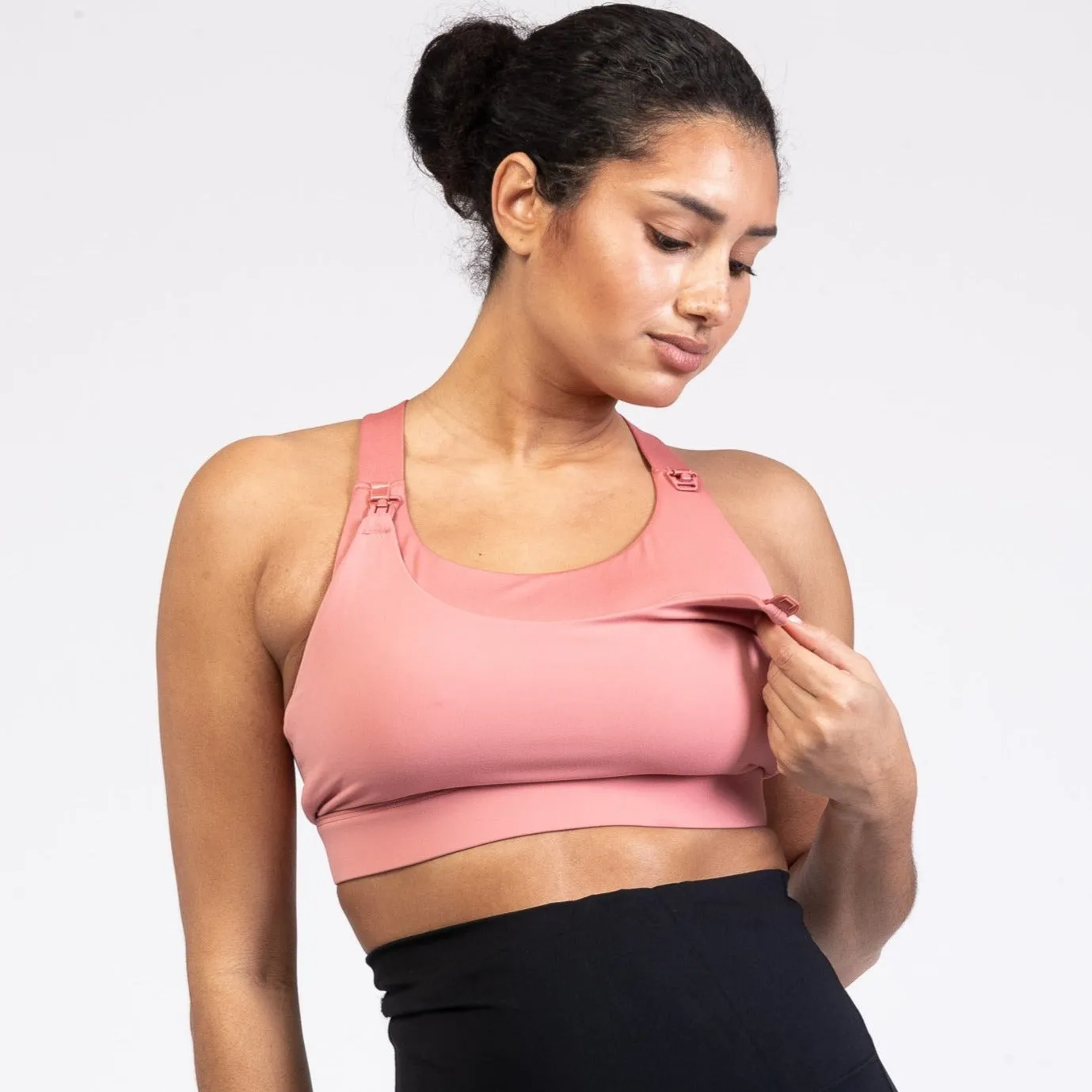 Venice High Impact Full Coverage Nursing Sports Bra (Peach Blossom)