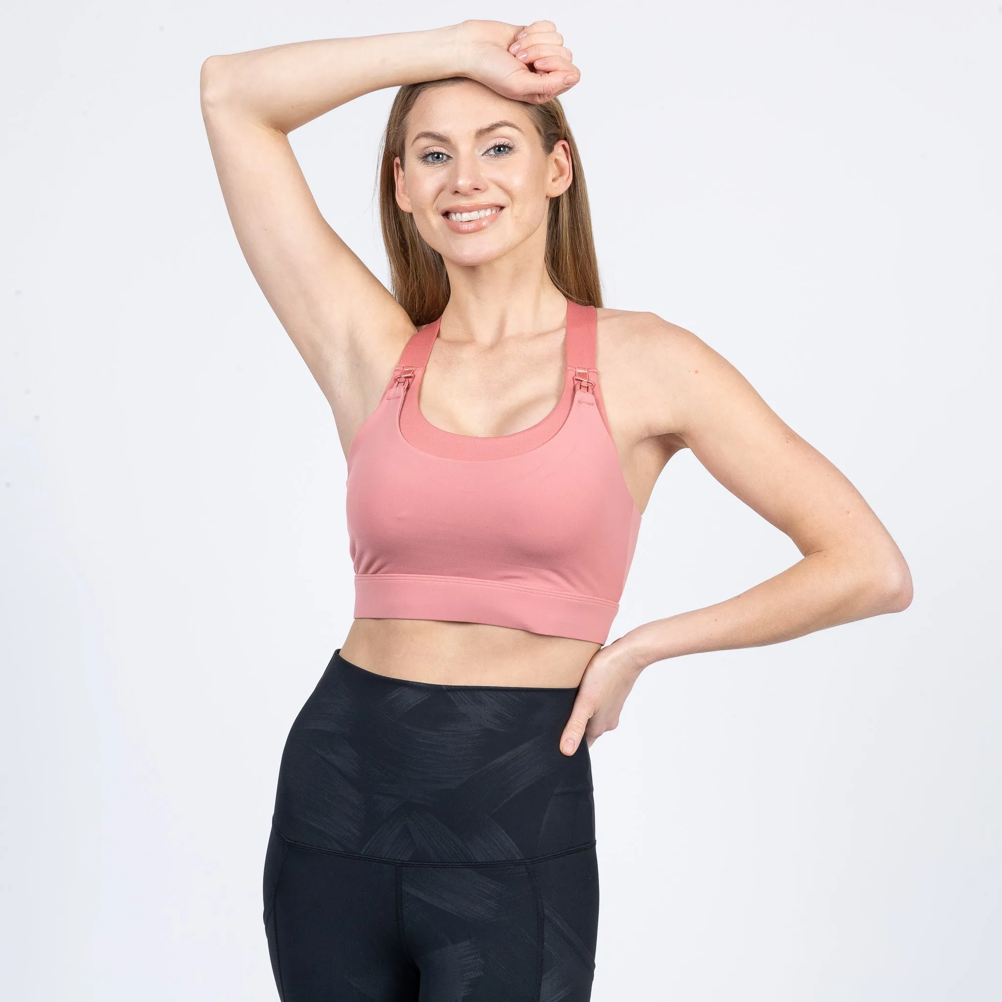 Venice High Impact Full Coverage Nursing Sports Bra (Peach Blossom)