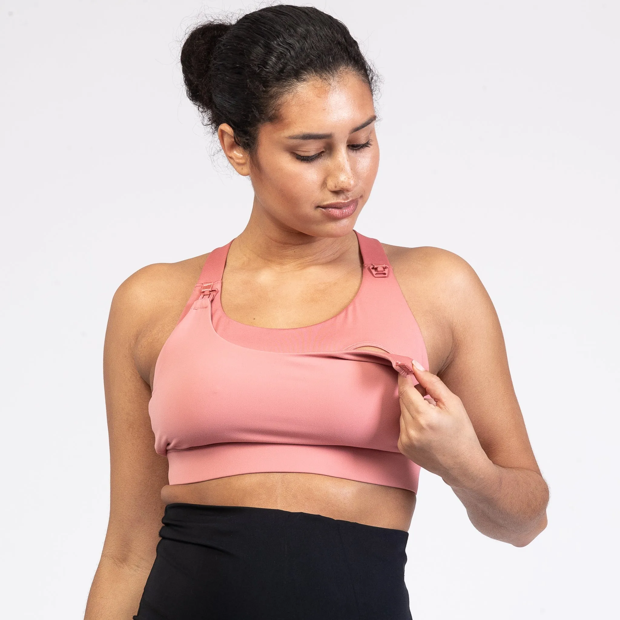 Venice High Impact Full Coverage Nursing Sports Bra (Peach Blossom)