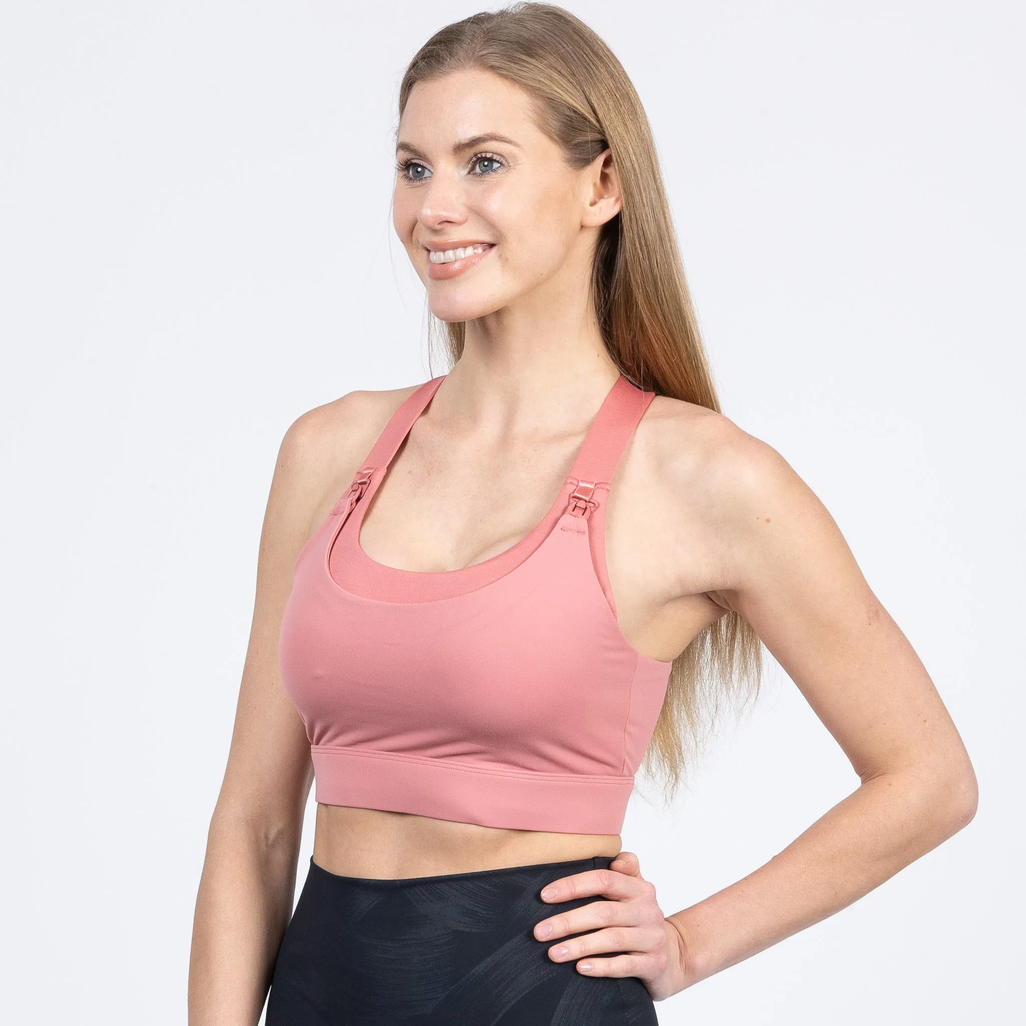 Venice High Impact Full Coverage Nursing Sports Bra (Peach Blossom)